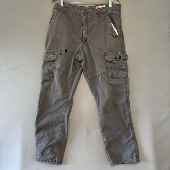 Wrangler Mens Cargo Pants Side Pockets Small Logo Size 38x32 Workwear - Picture 1 of 11